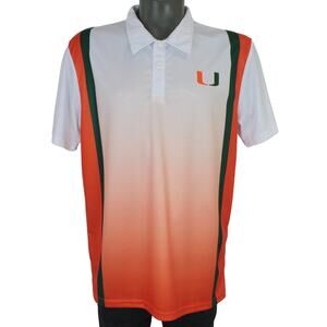 Vintage Miami Hurricanes Polo Shirt Mens Large NCAA 90s Gradient Logo NWT Rare